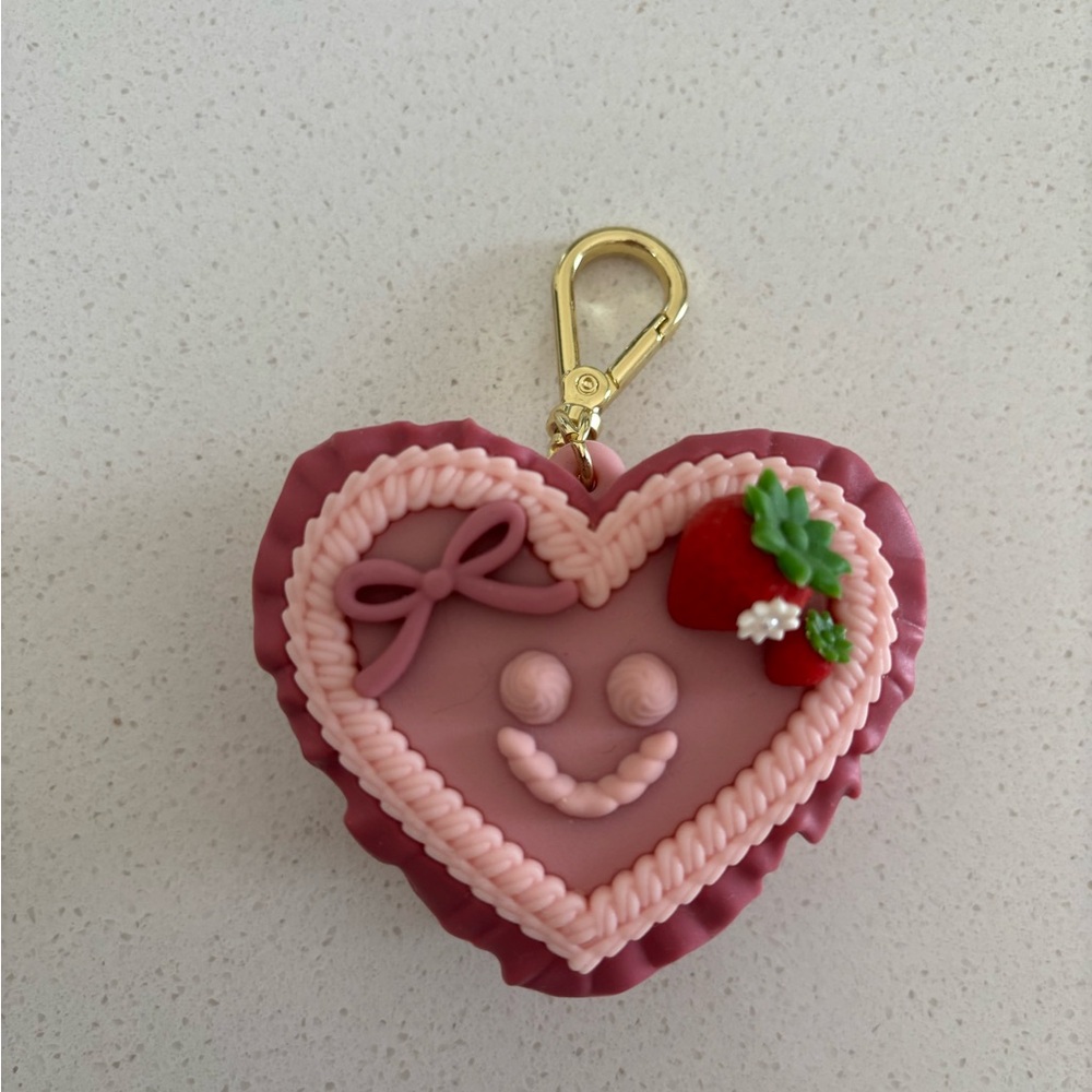 BBW Hand sanitizer Heart-Shaped Pink keychain